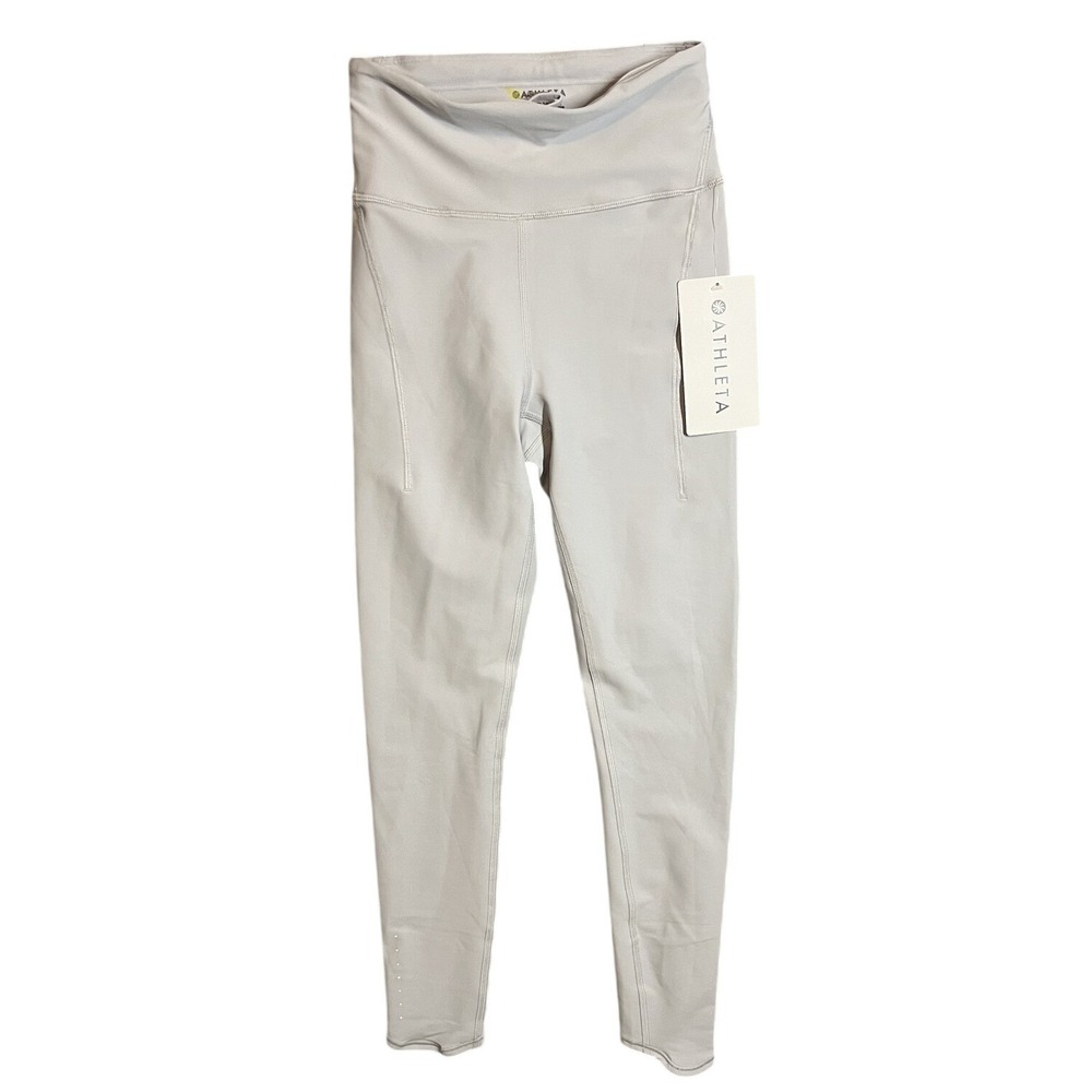 Athleta Pacesetter 7/8‎ Tight Leggings XXS Light Grey Powermove Quick Dry NWT